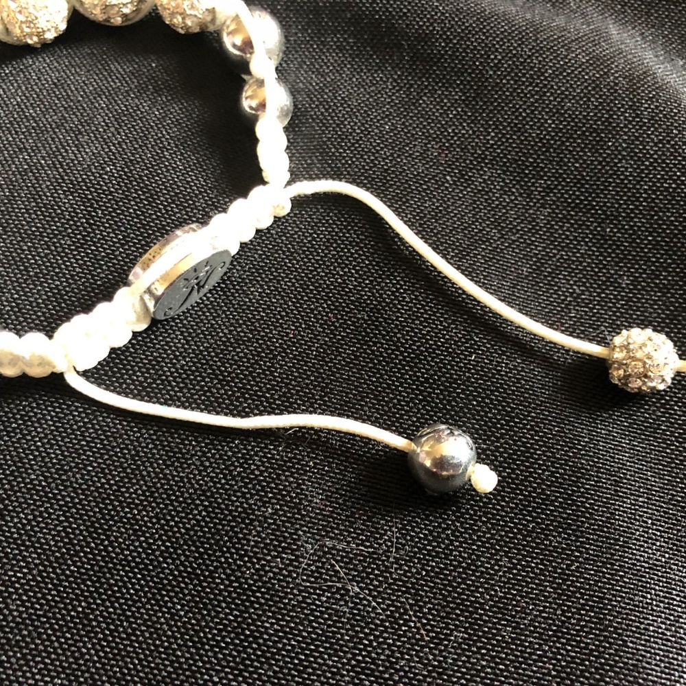 White Thread & Silver with Sparkle Bracelet - Picture 5 of 5